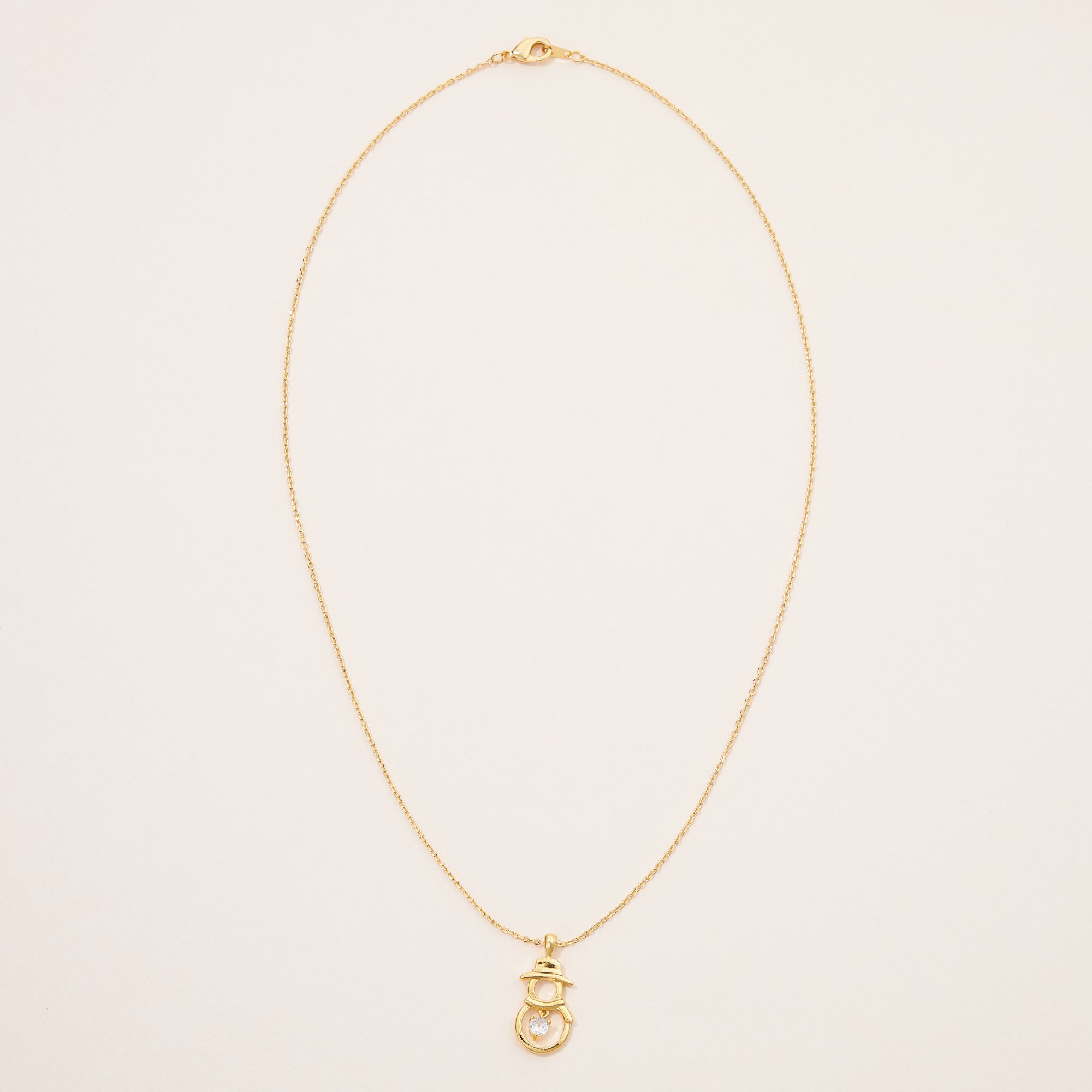 Gold Dipped Snowman Pendant Necklace