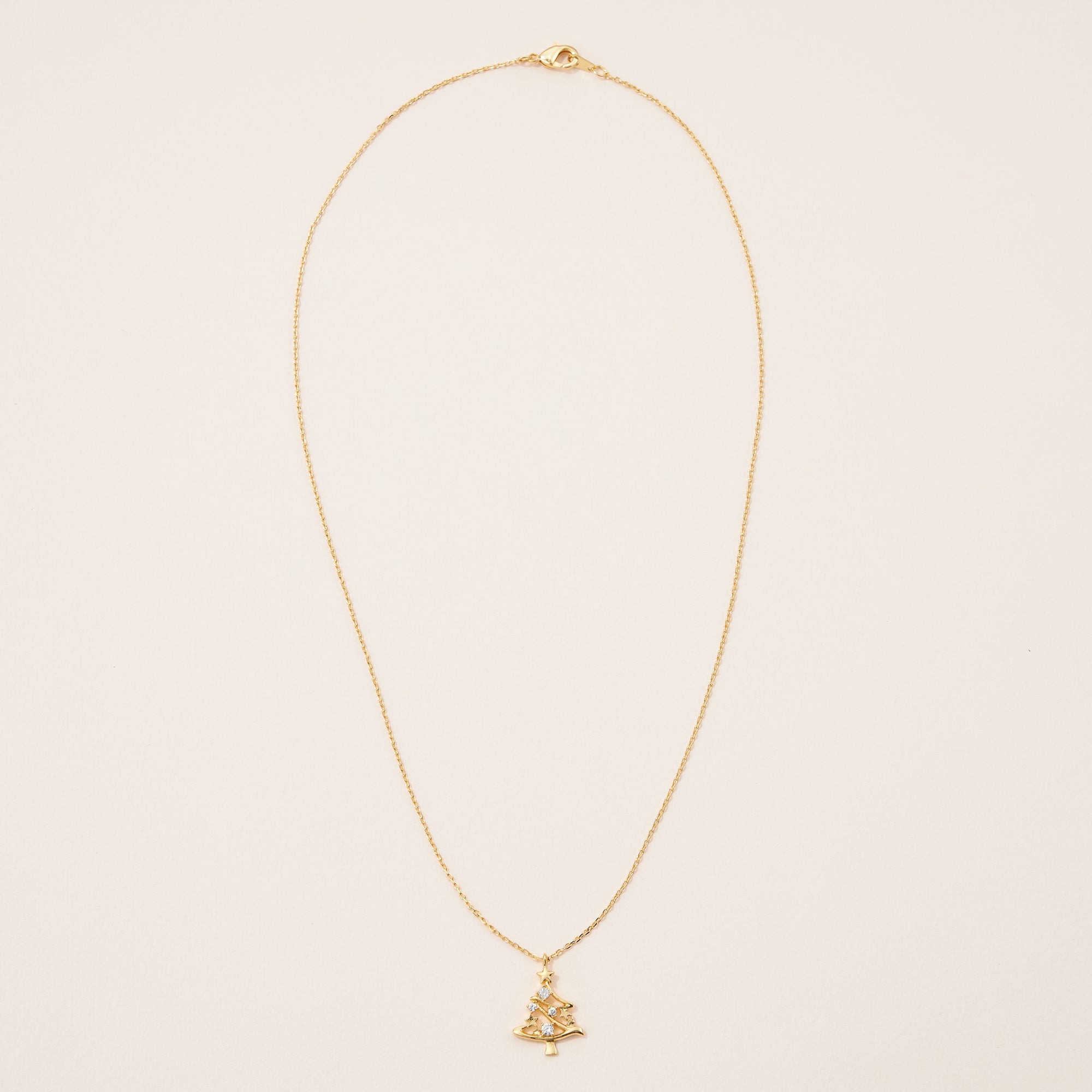 Gold Dipped Christmas Tree Pendant Necklace