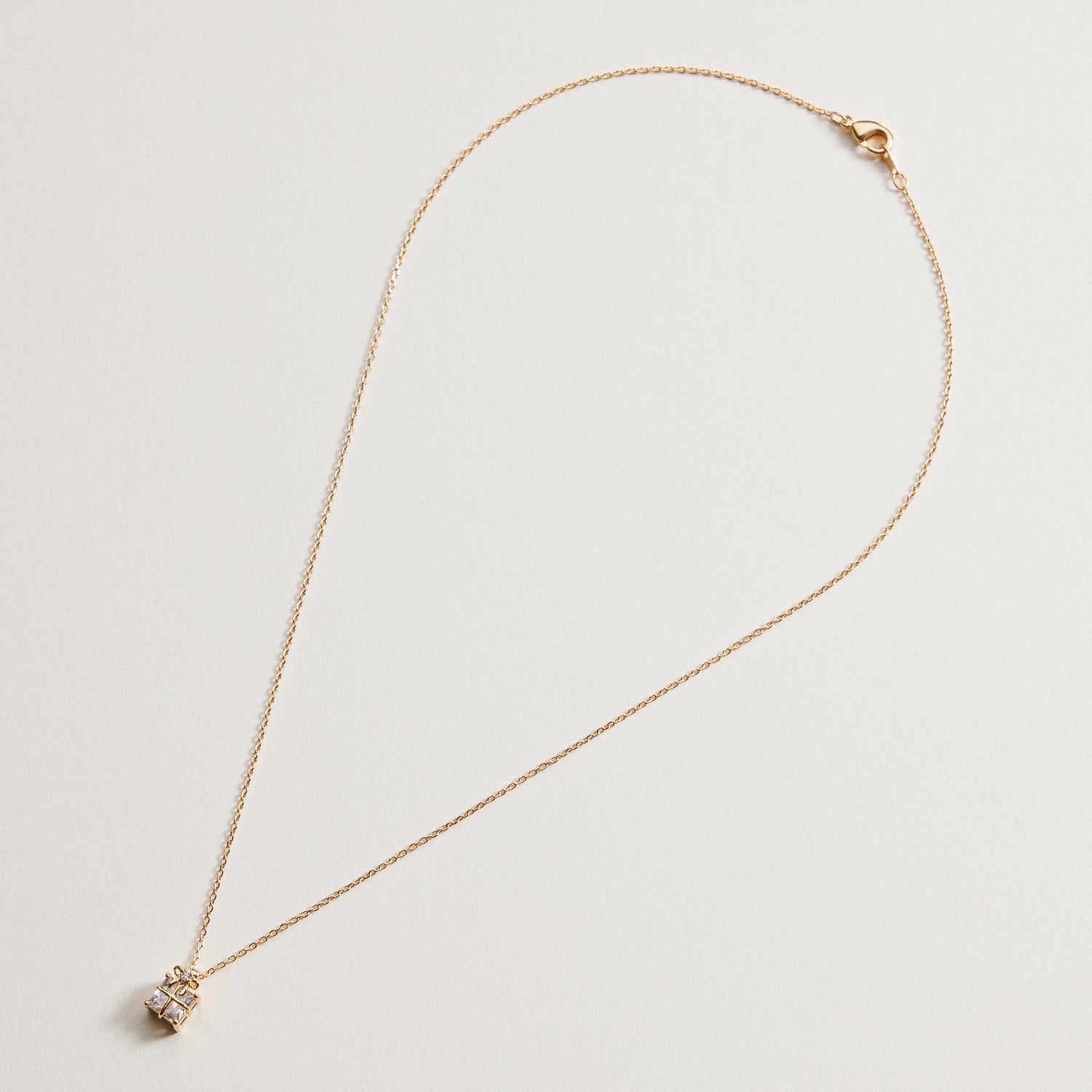 Gold Dipped Gift Box Pendant | Necklace
