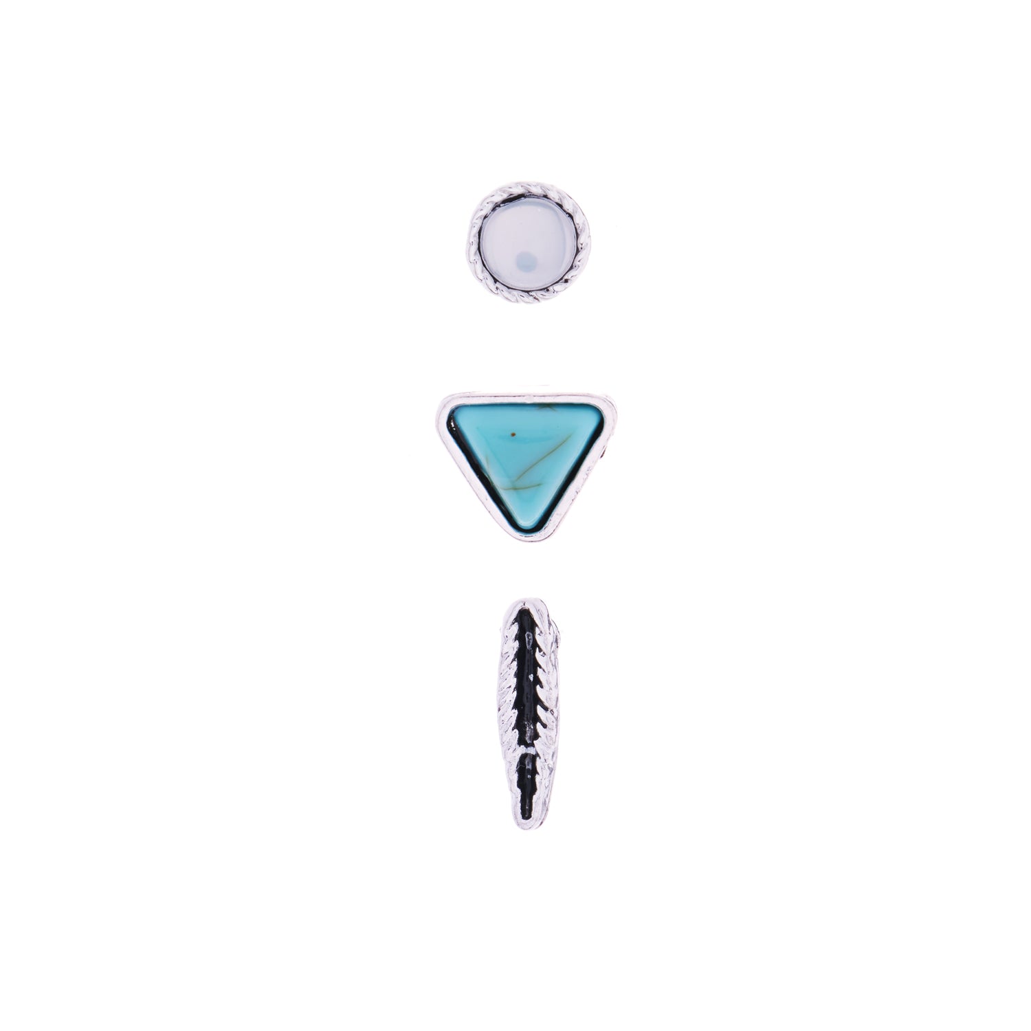 Western-Style Post Earrings, Set of 3