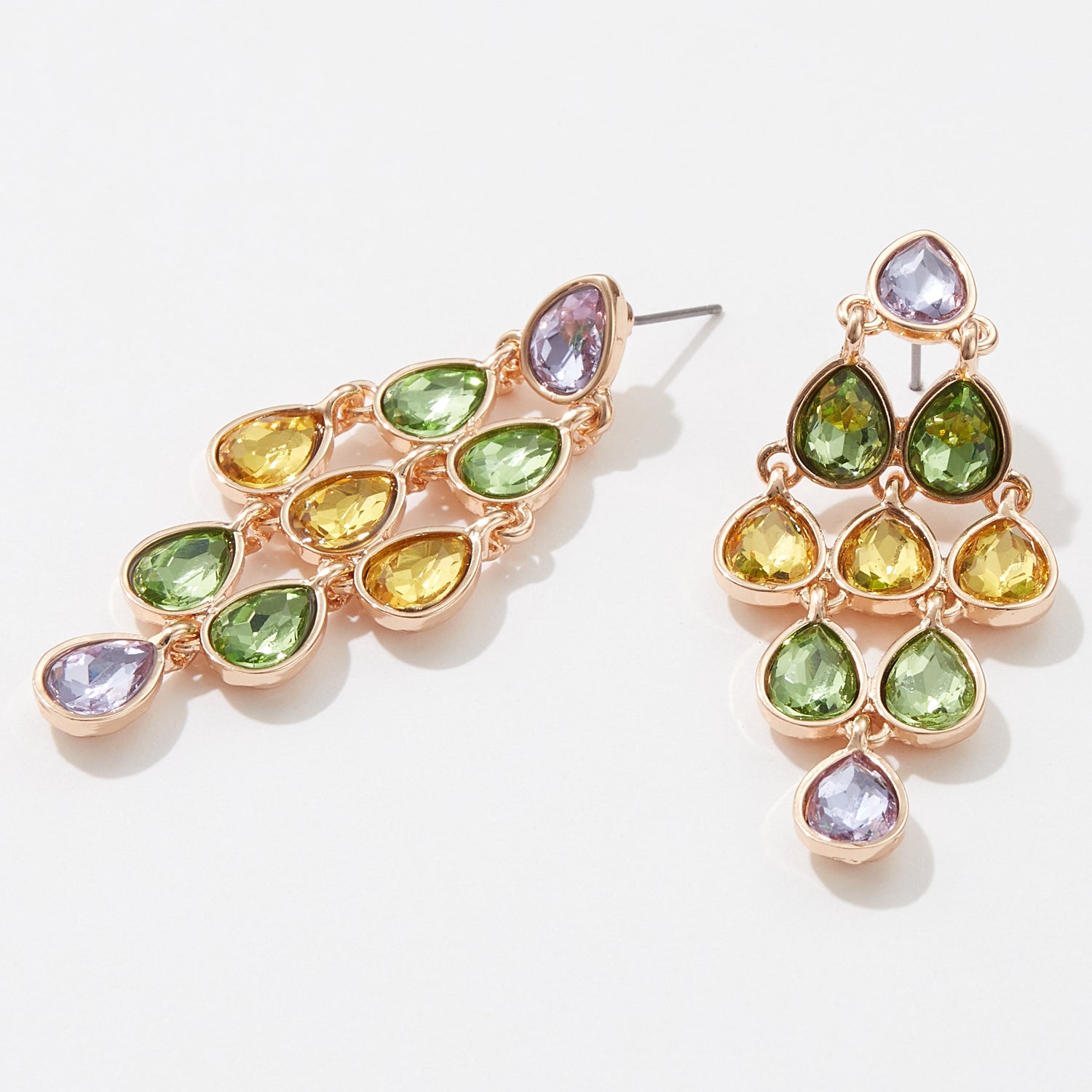 Tear Drop Glass Earrings for Mardi Gras