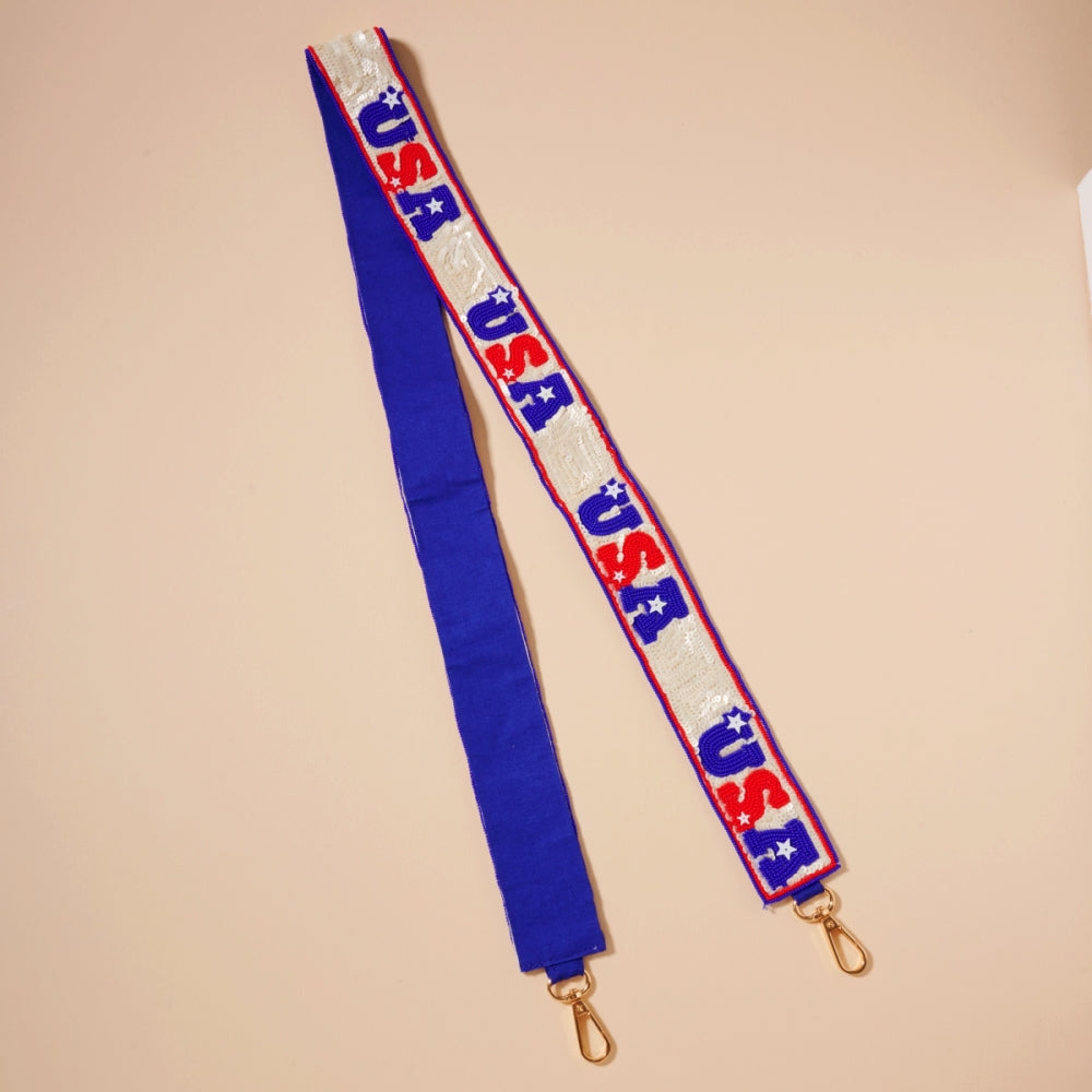 USA Independence Day Beaded Bag Strap