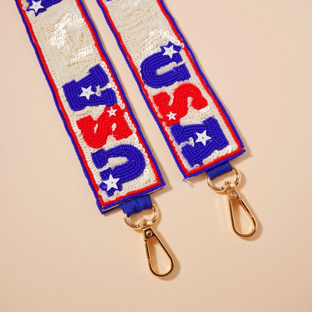 USA Independence Day Beaded Bag Strap