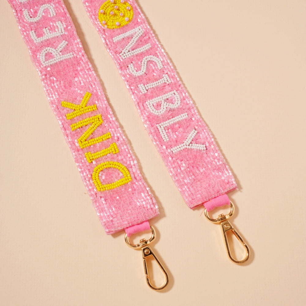 Pink Beaded Bag Strap