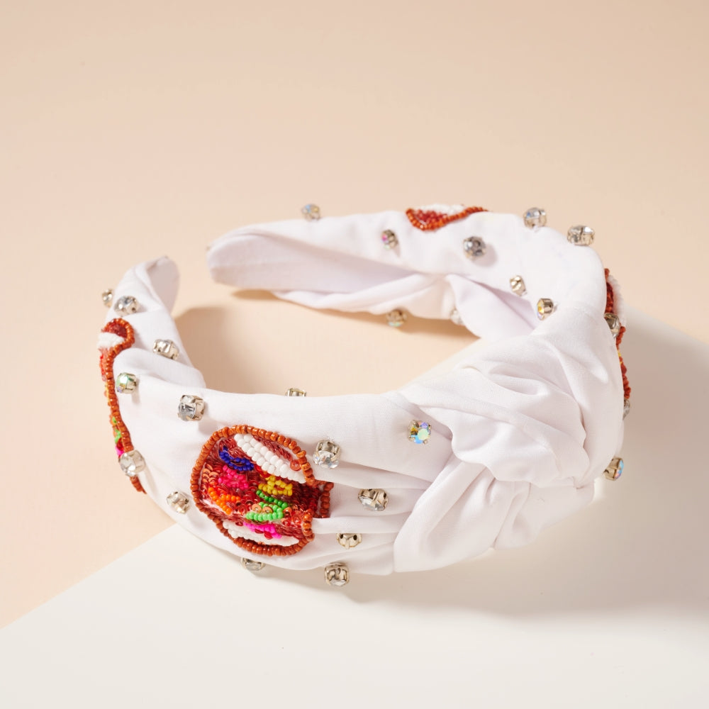 Chic Game Day Knotted Headband with Seed Beads