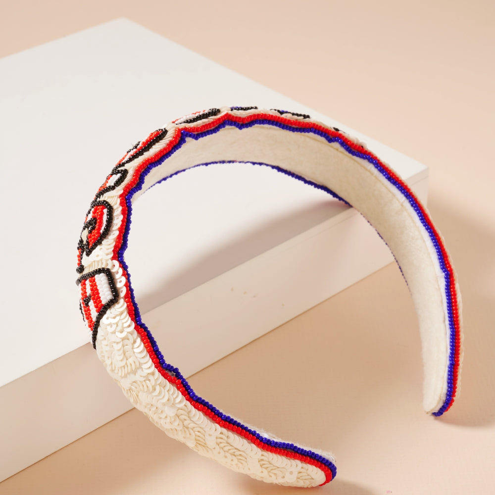 AMERICA Seed Bead Headband