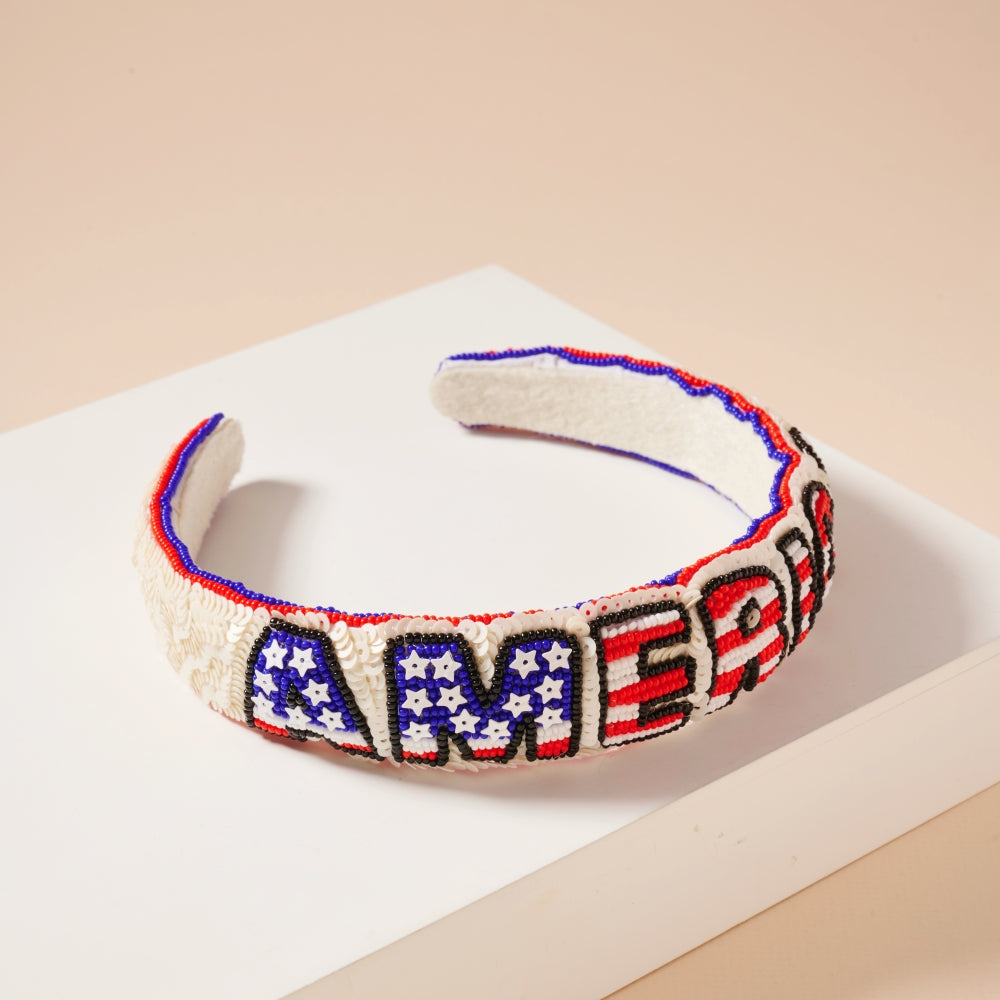 AMERICA Seed Bead Headband