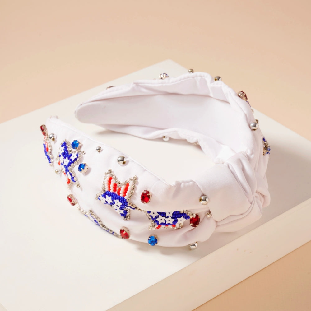 USA Beaded Knot Headband