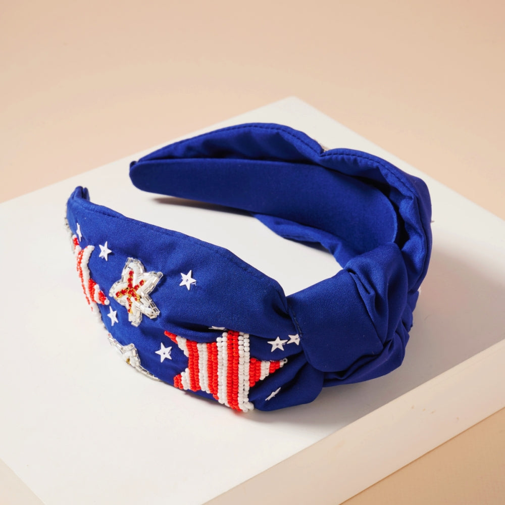 USA Rhinestone & Seed Bead Headband