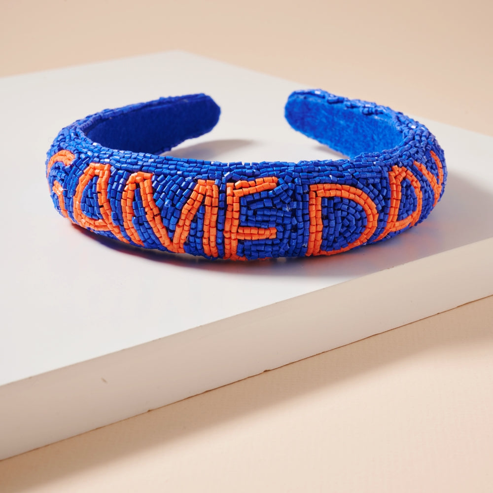 Elegant Game Day Seed Beaded Headband