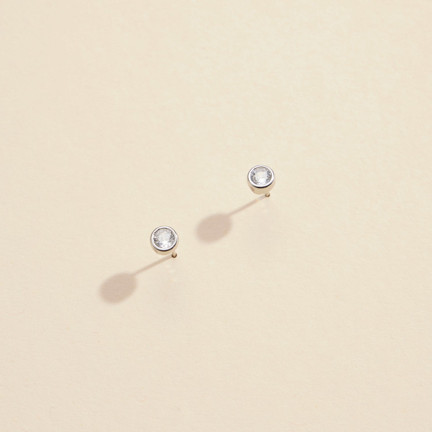 Delicate Mini CZ Gold-Dipped Stud Earrings