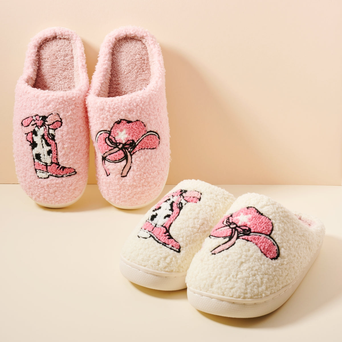 Sherpa Cowgirl Boot Slippers | Individual Sizes Available