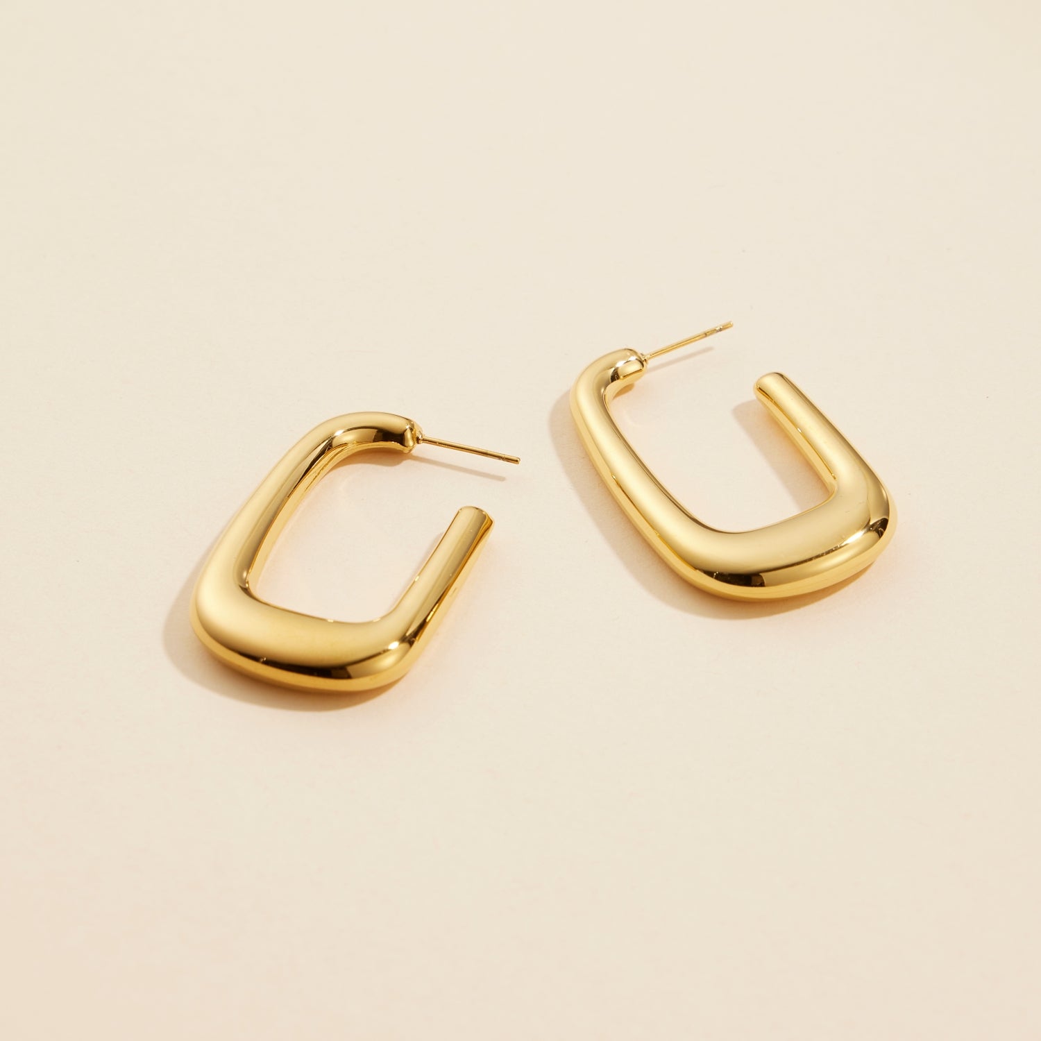 Gold-Dipped | Stainless Steel Minimal Open Hoop Earrings