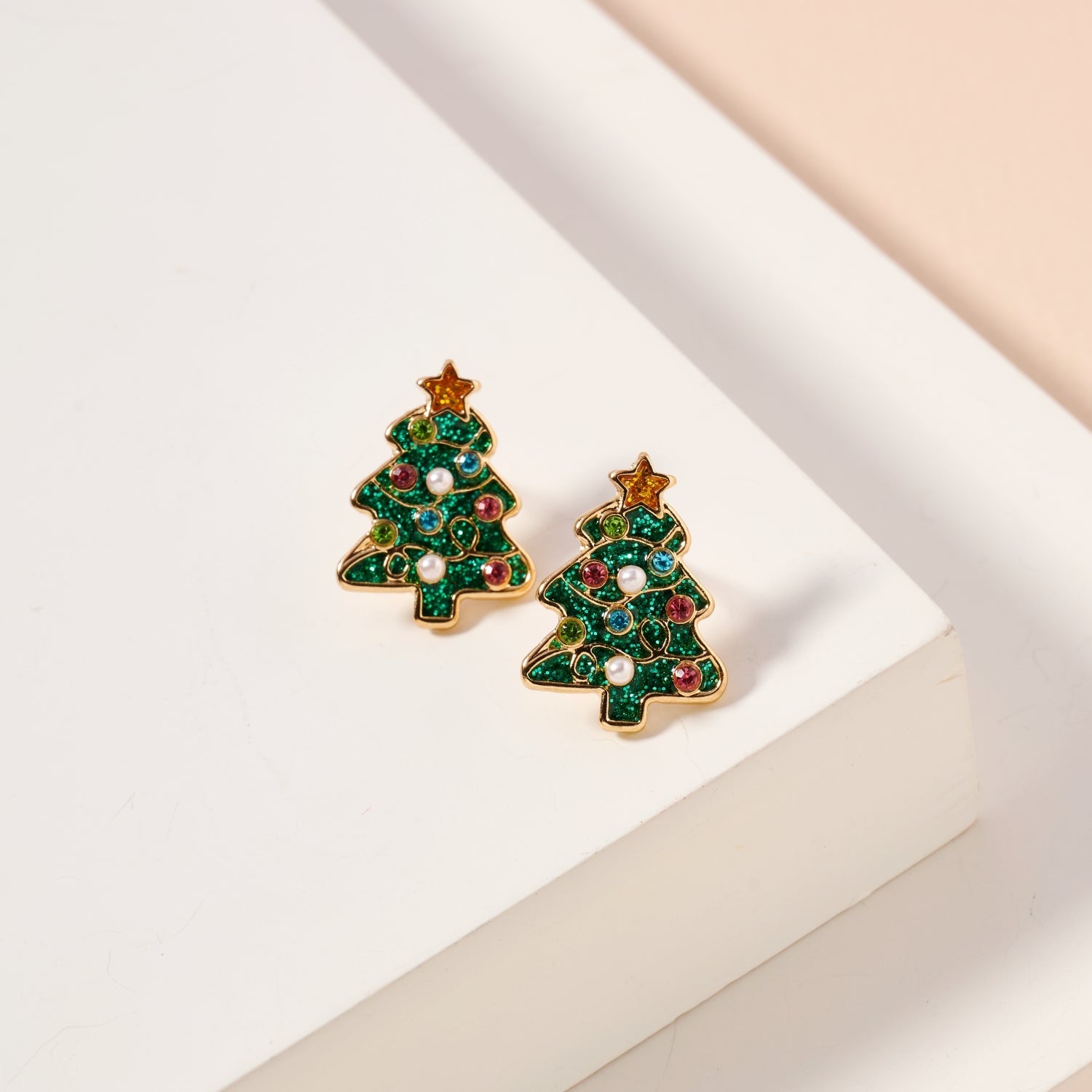 Christmas Tree Enamel Stud Earrings | Festive Christmas Tree Enamel Stud Earrings - Frem