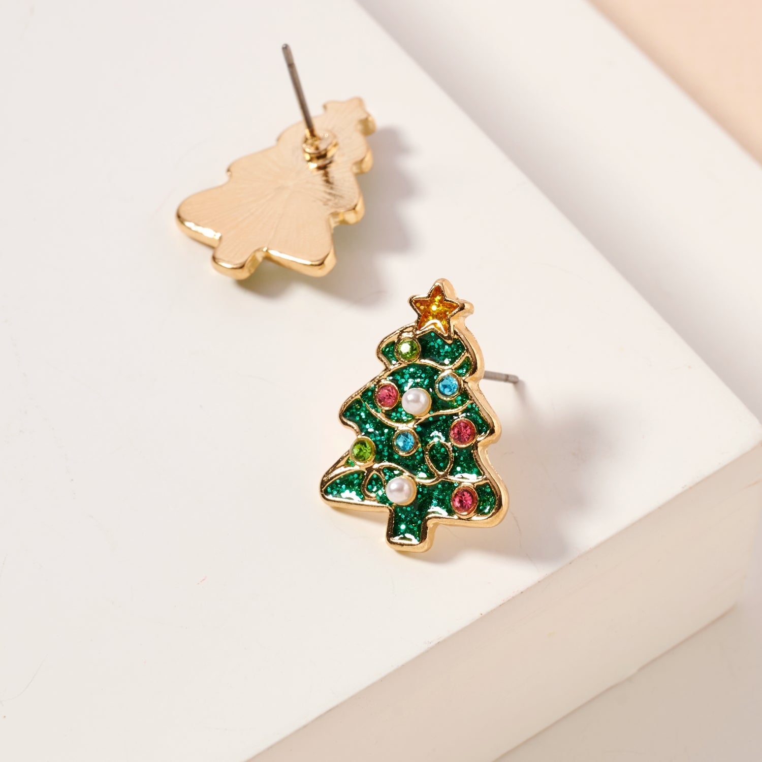 Christmas Tree Enamel Stud Earrings | Festive Christmas Tree Enamel Stud Earrings - Frem