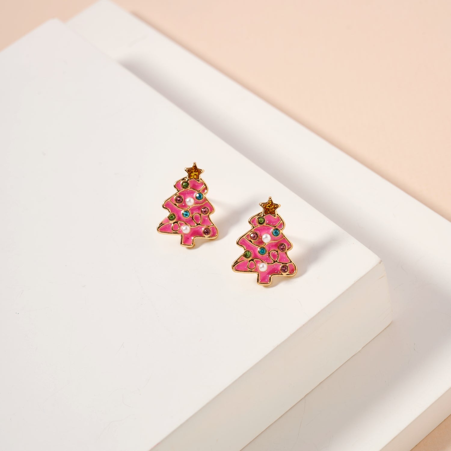 Christmas Tree Enamel Stud Earrings | Festive Christmas Tree Enamel Stud Earrings - Frem