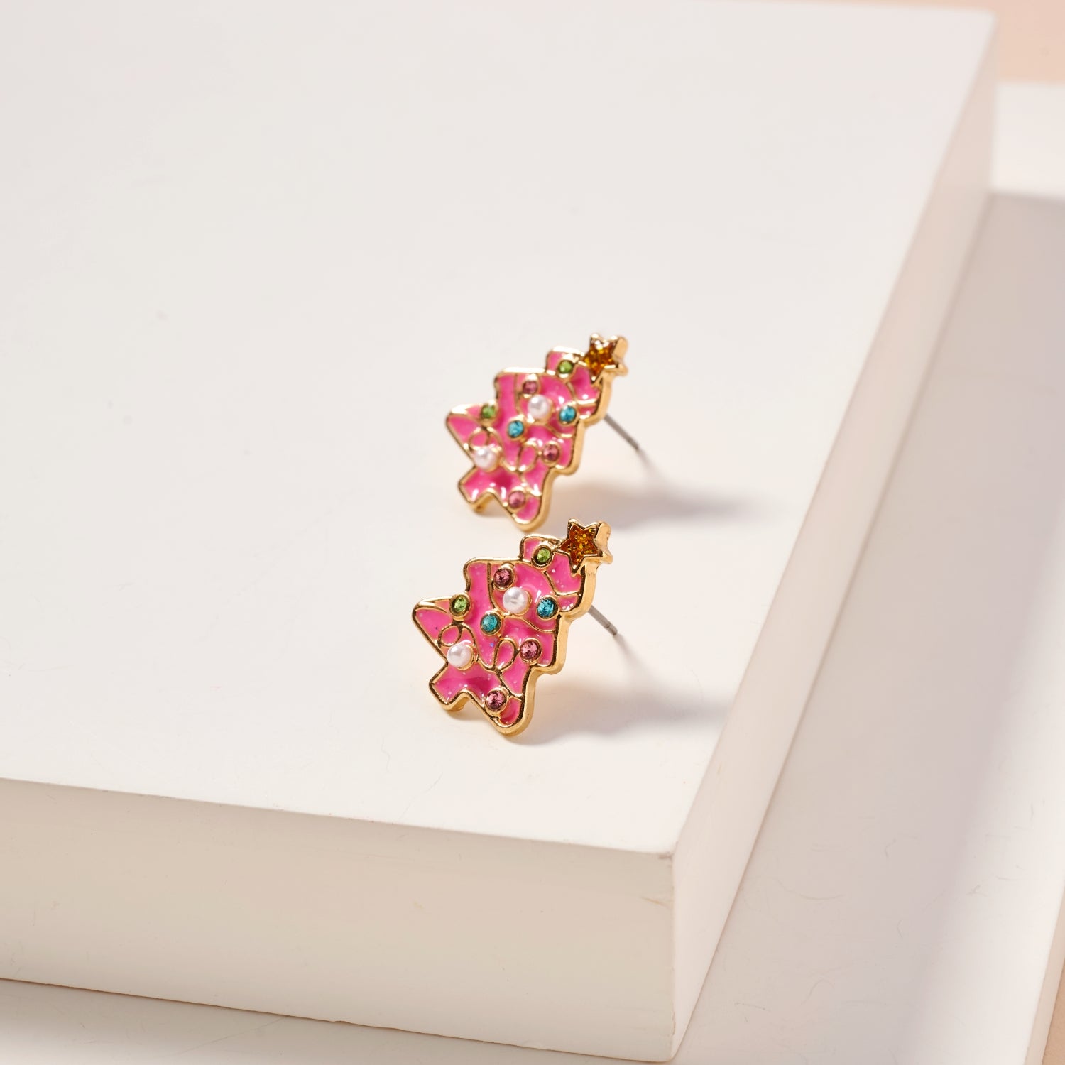 Christmas Tree Enamel Stud Earrings | Festive Christmas Tree Enamel Stud Earrings - Frem