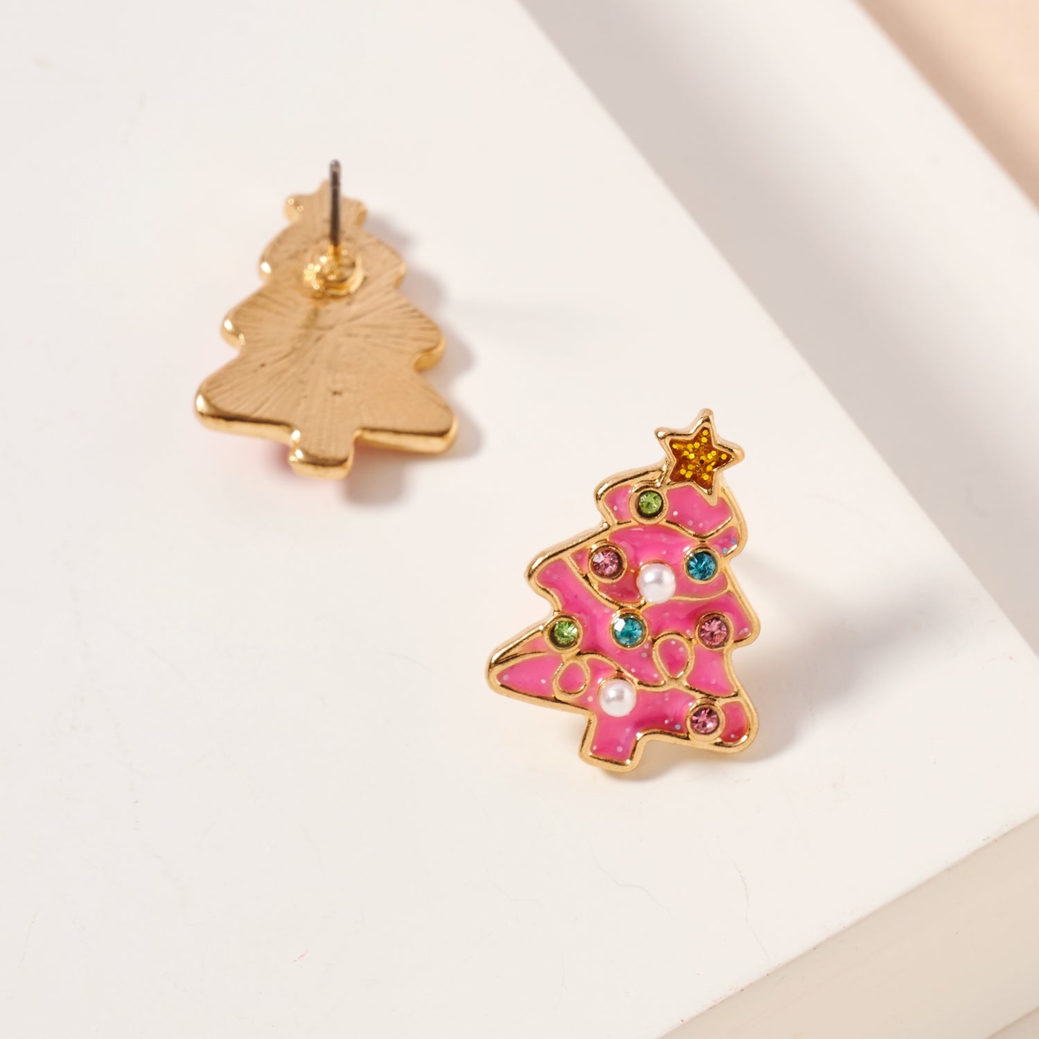 Christmas Tree Enamel Stud Earrings | Festive Christmas Tree Enamel Stud Earrings - Frem