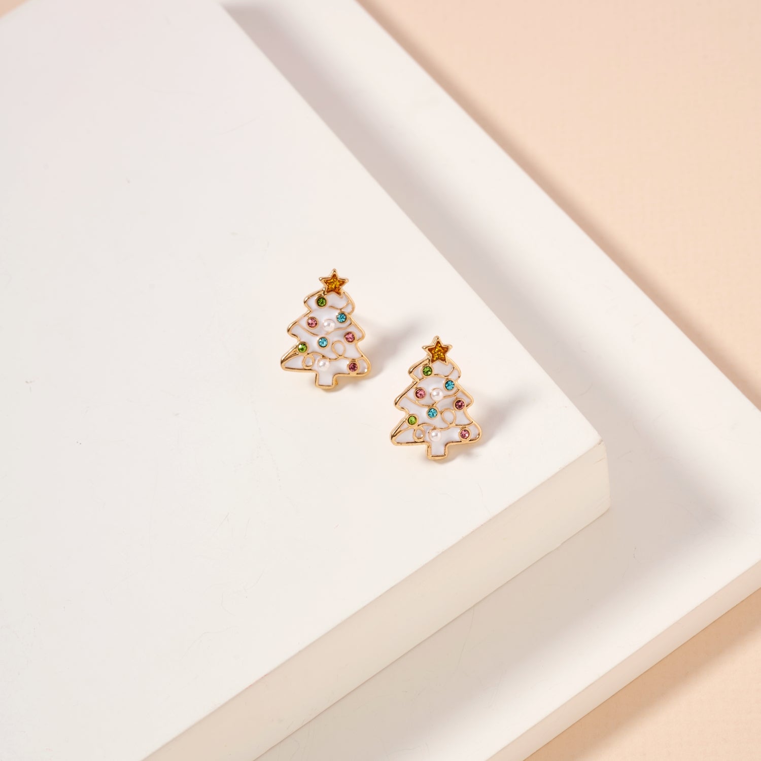 Christmas Tree Enamel Stud Earrings | Festive Christmas Tree Enamel Stud Earrings - Frem