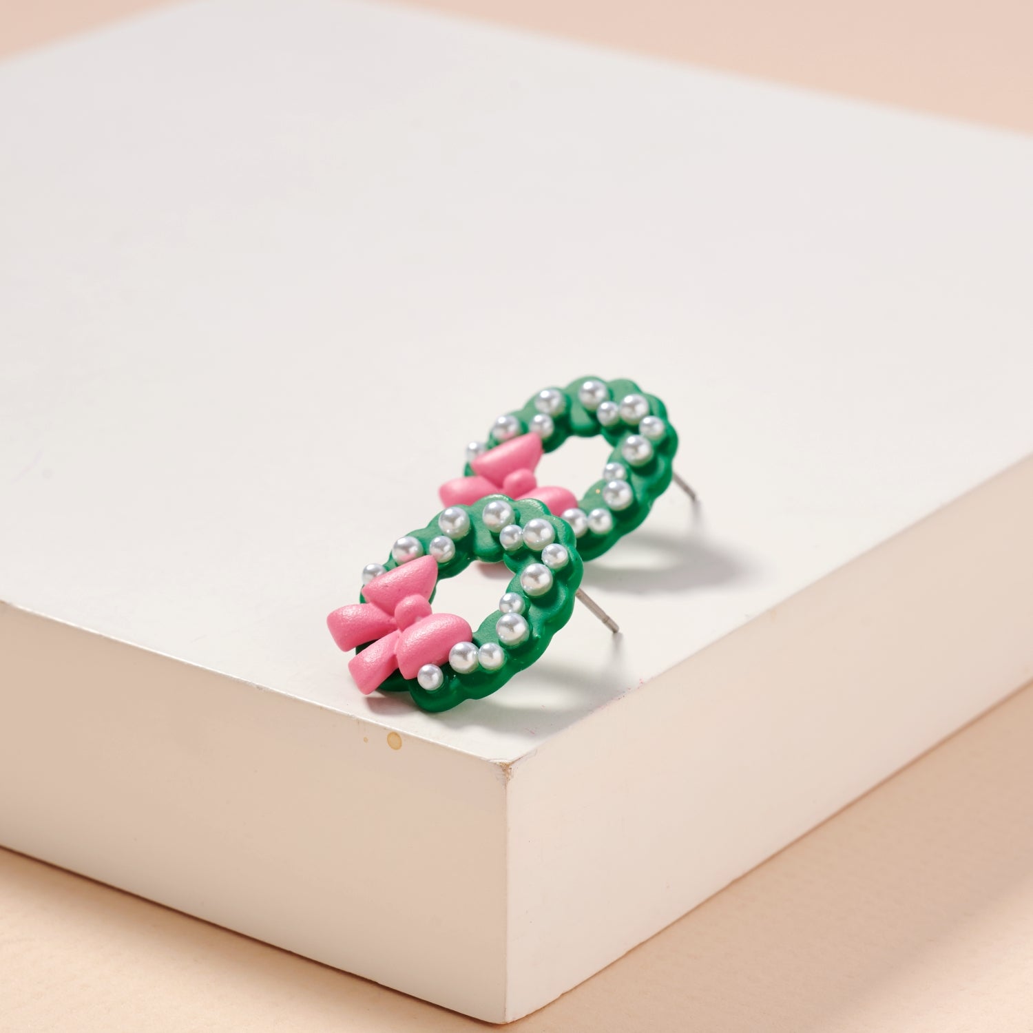 Elegant Holiday Decor Enamel Stud Earrings