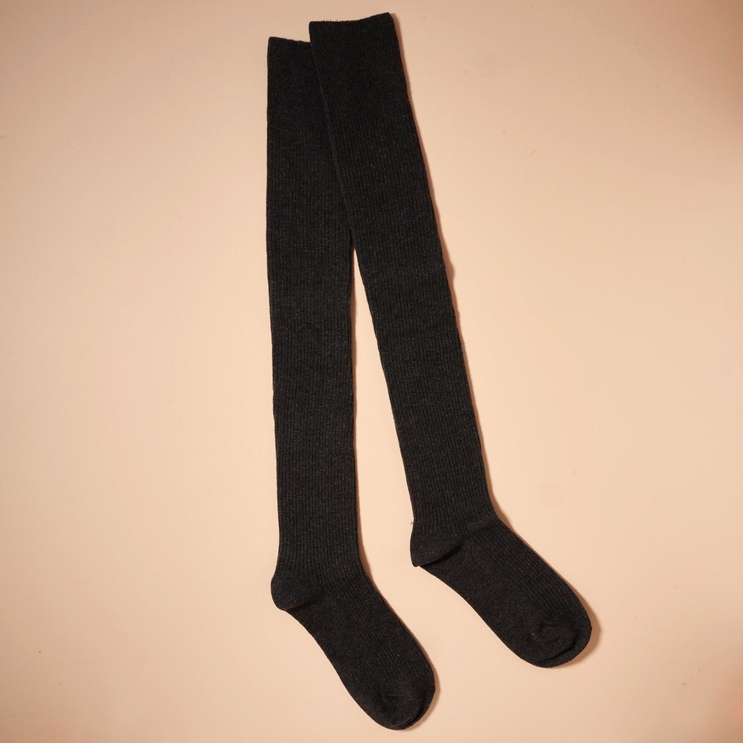 Ribbed Over-the-Knee Socks – Neutral Colors