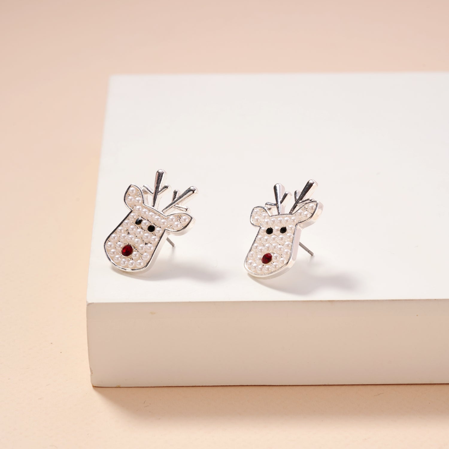Christmas Rudolph Head Stud Earrings