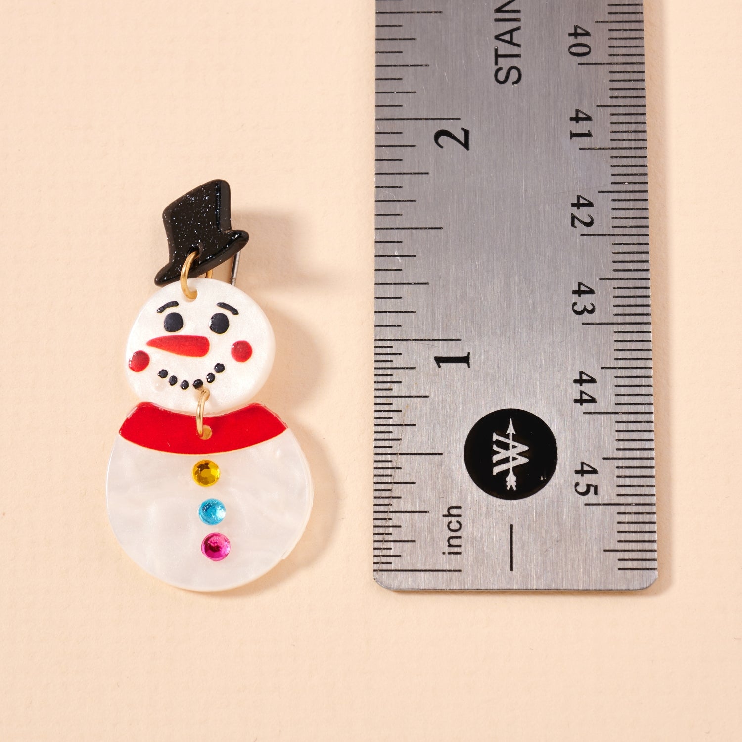 Snowman Acetate Dangle Earrings | Christmas Holiday Earrings
