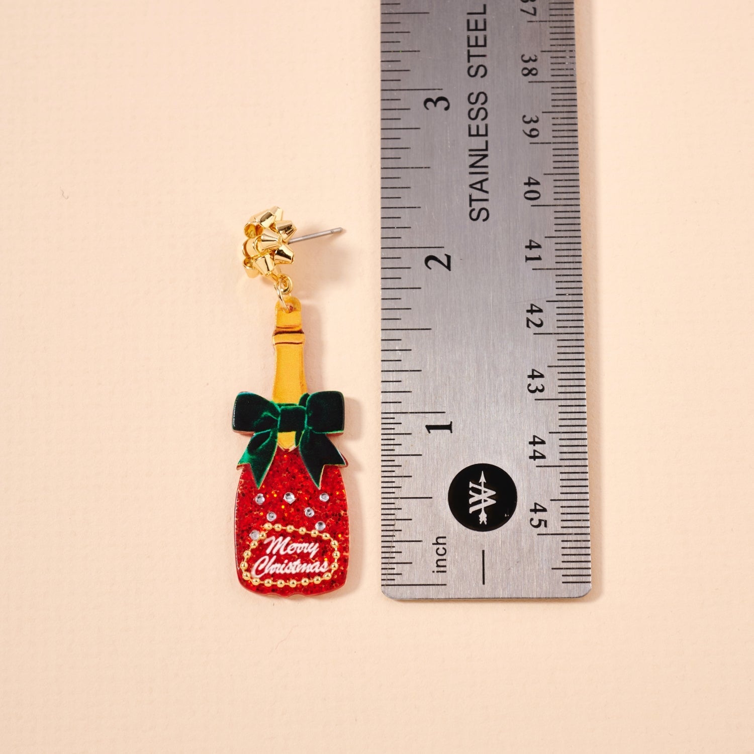 Christmas Champagne Dangling Earrings