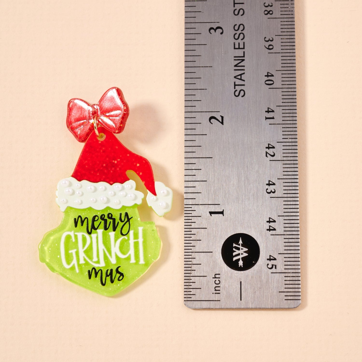 Playful Green Monster Acetate Holiday Drop Earrings - Frem