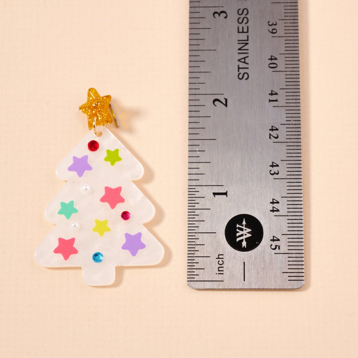 Glittery Christmas Tree Drop Earrings | Holiday Acrylic Earrings
