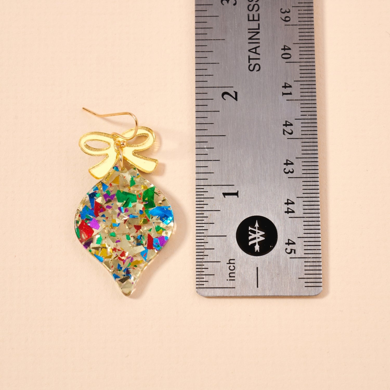 Holiday Ornament Glitter Drop Earrings