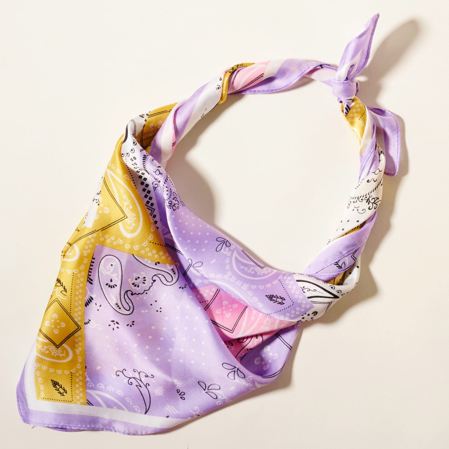 Multi Paisley Print Square Scarf