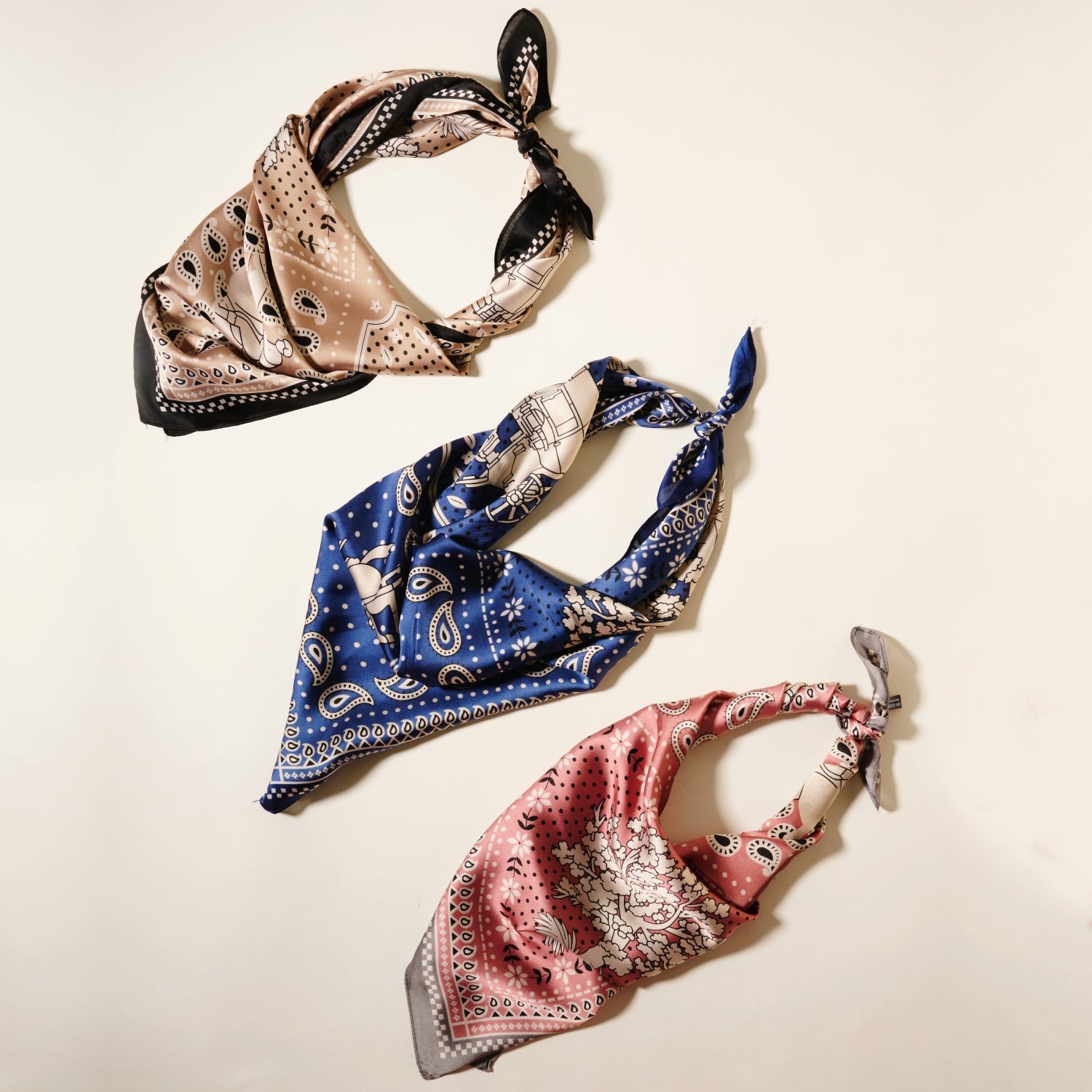 Stylish Paisley Horse Print Square Scarf