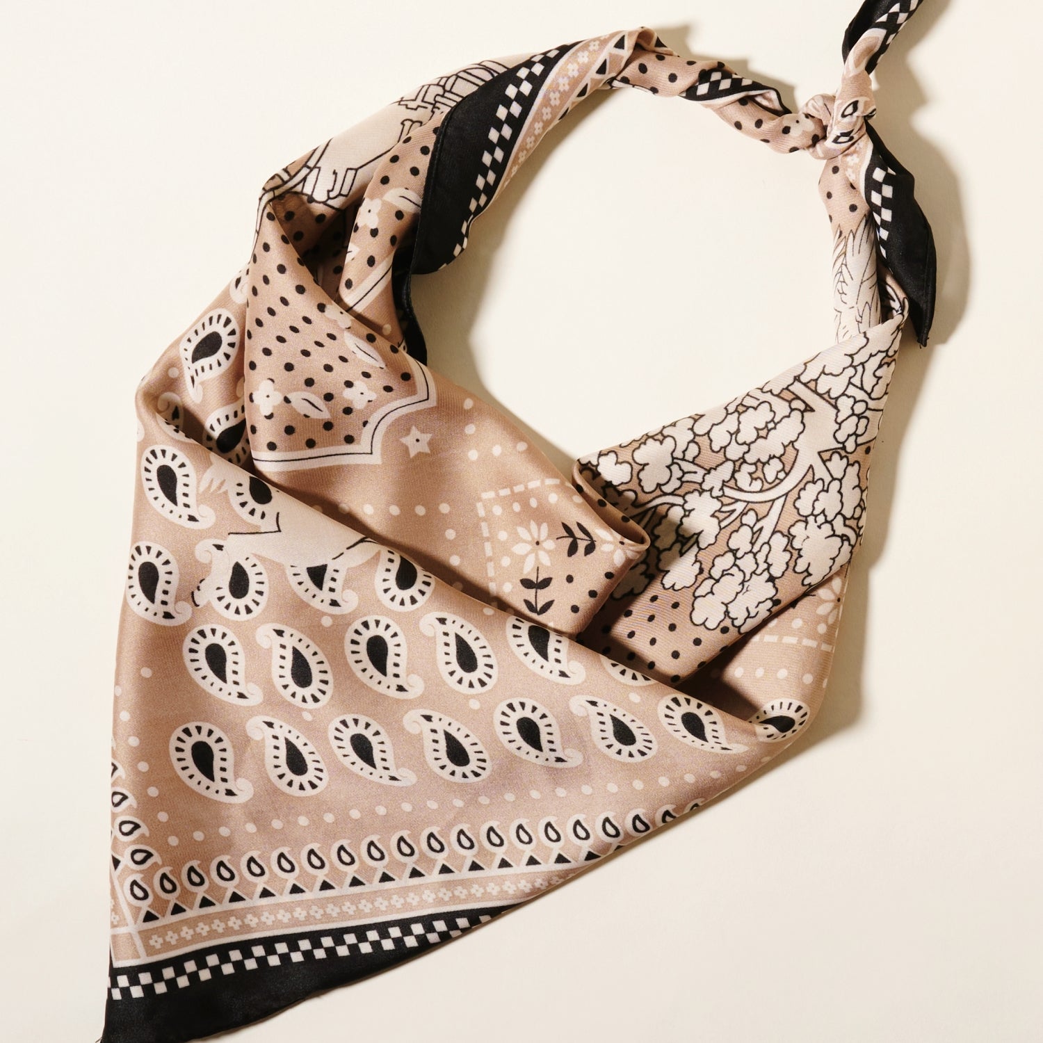 Stylish Paisley Horse Print Square Scarf