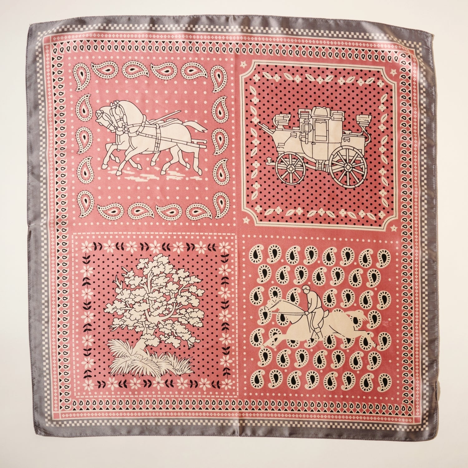 Paisley Horse Print Square Scarf