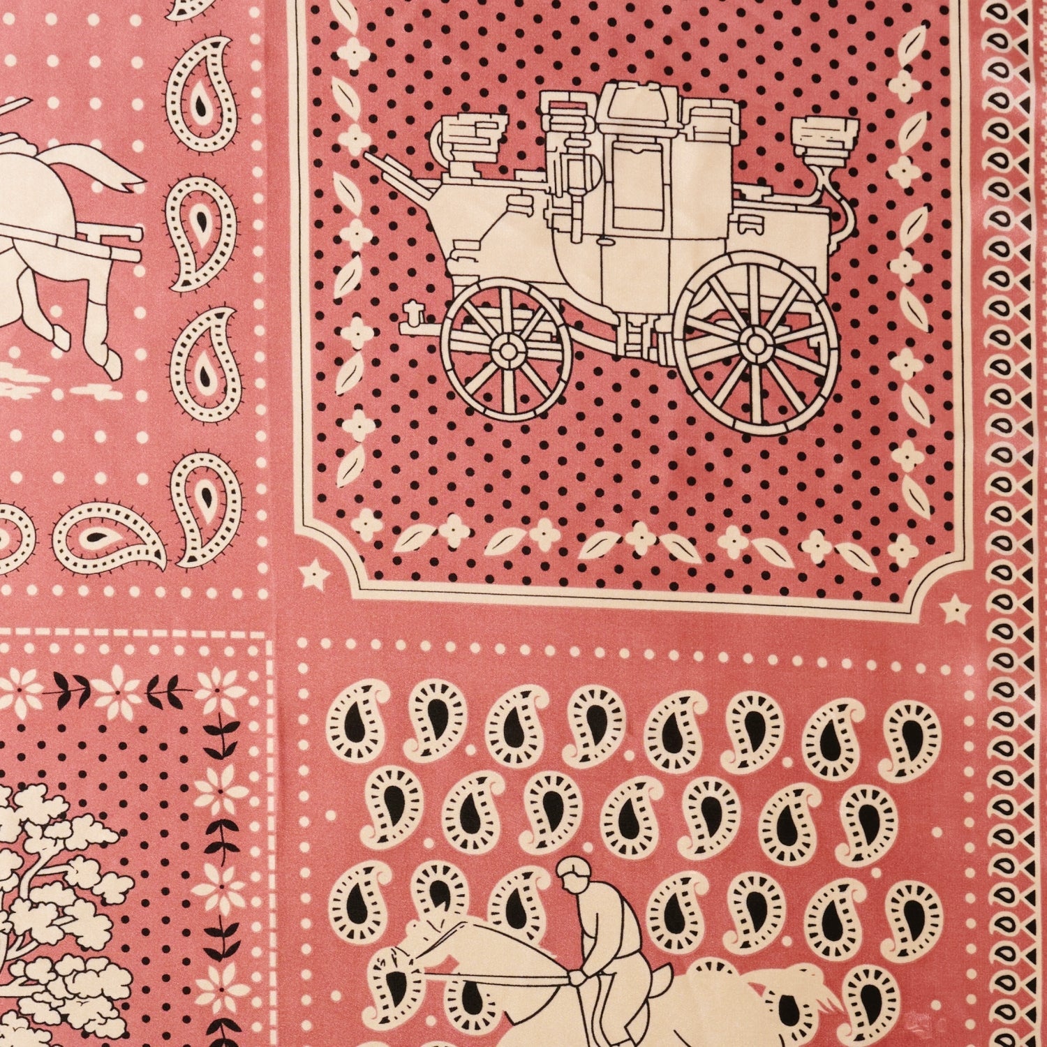Stylish Paisley Horse Print Square Scarf