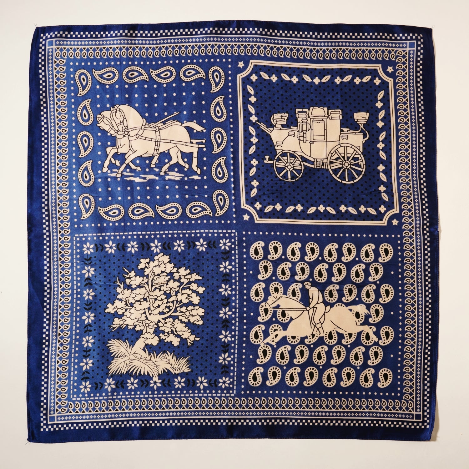 Stylish Paisley Horse Print Square Scarf