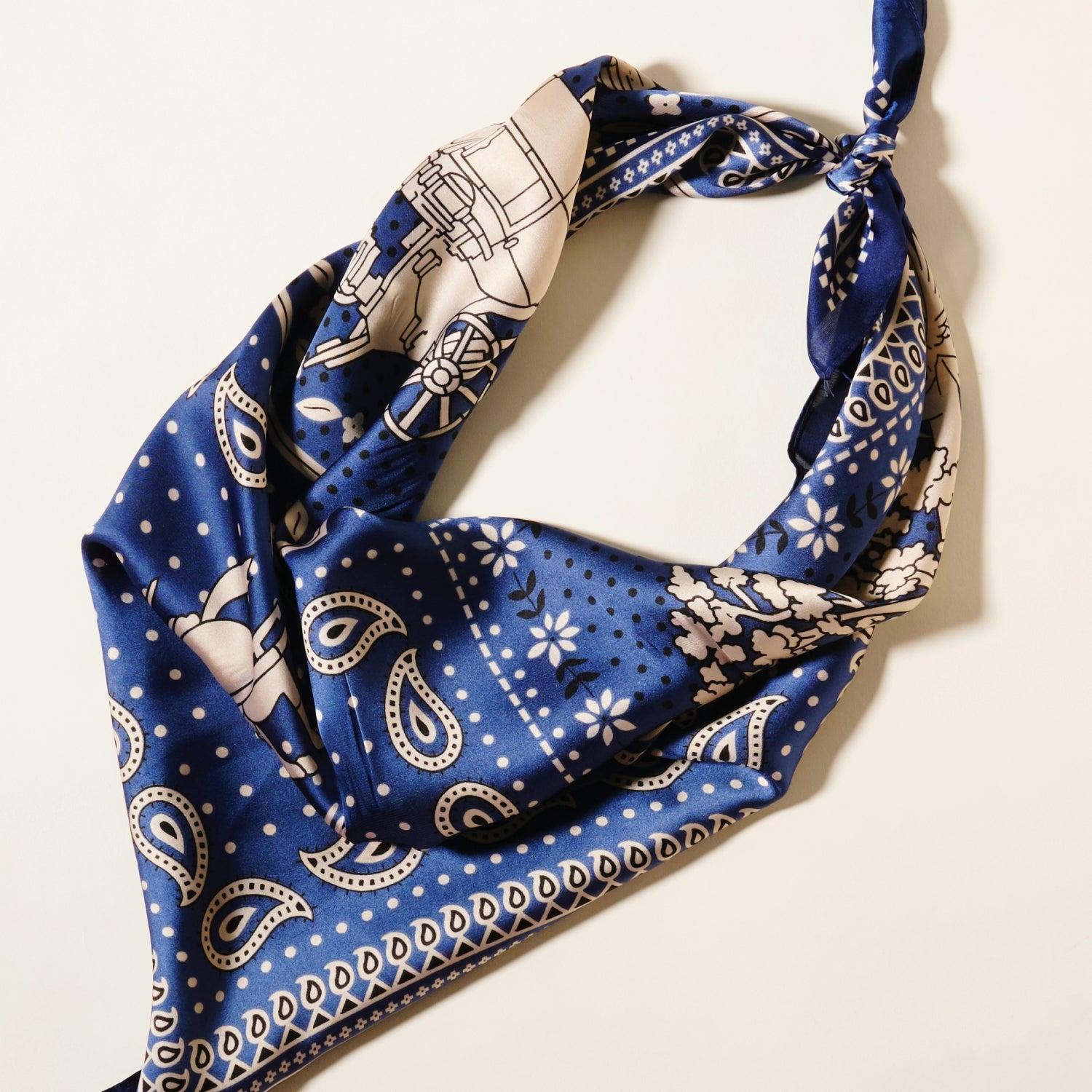 Stylish Paisley Horse Print Square Scarf