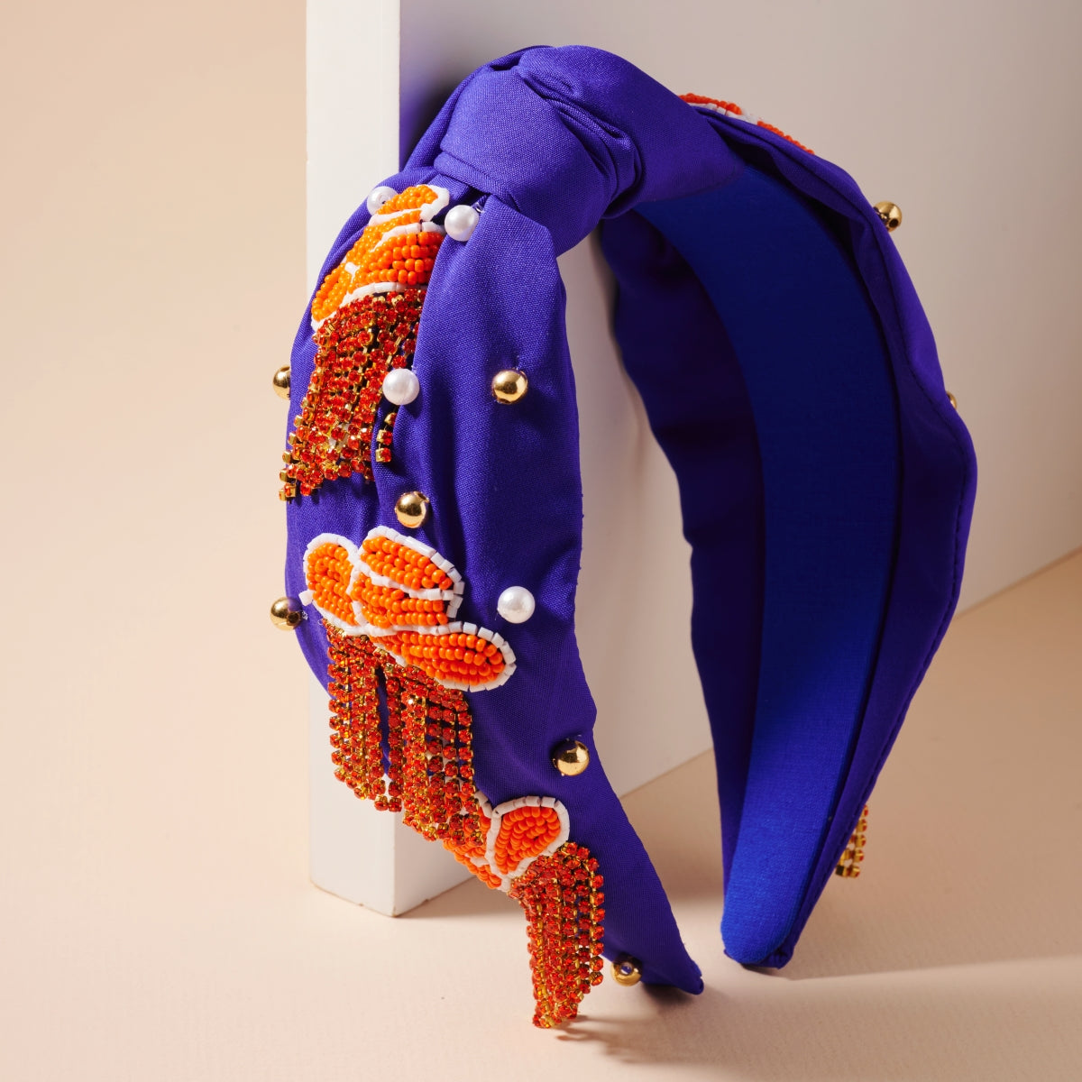 Tassel Headband with Seed Beads & Pearls