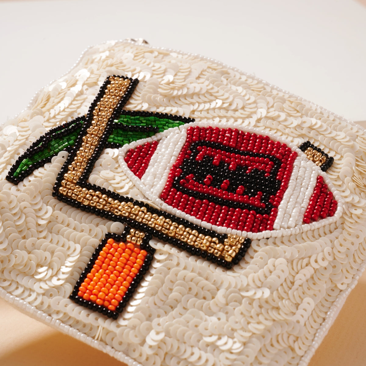 Beaded Football Goal Post Coin Pouch