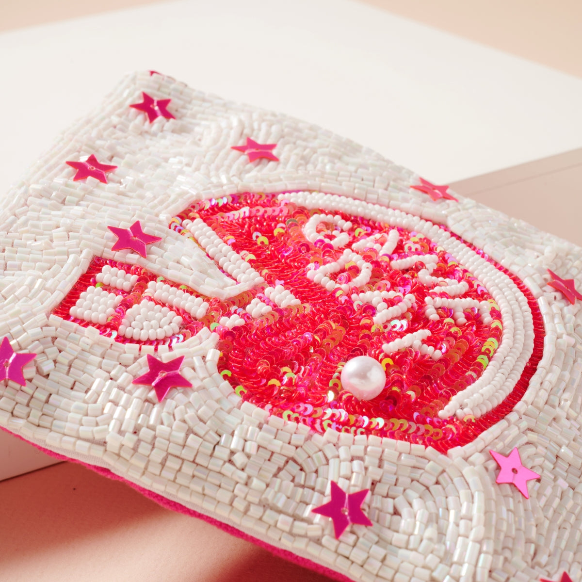 Sparkling Game Day Star Beaded Coin Pouch