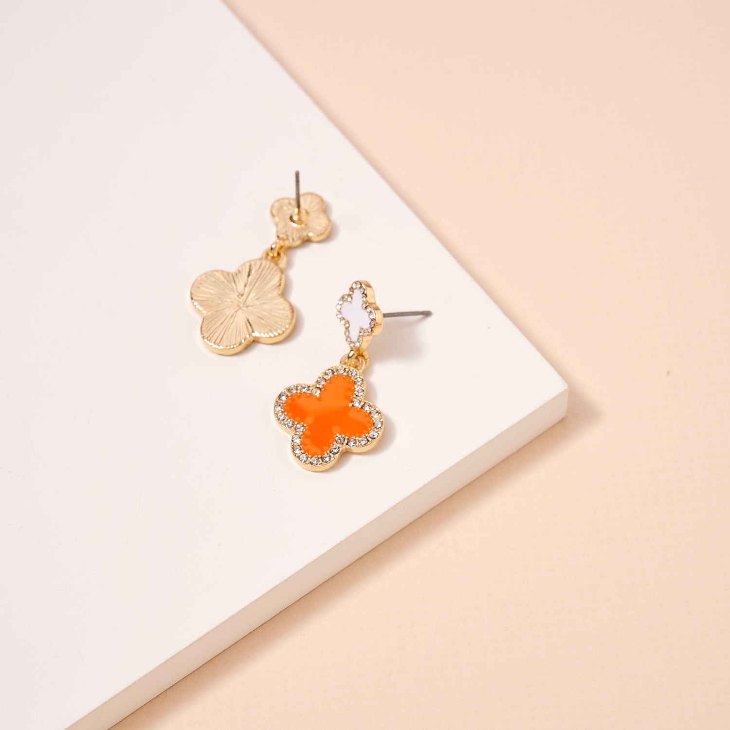 Game Day Enamel Clover Dangling Earrings