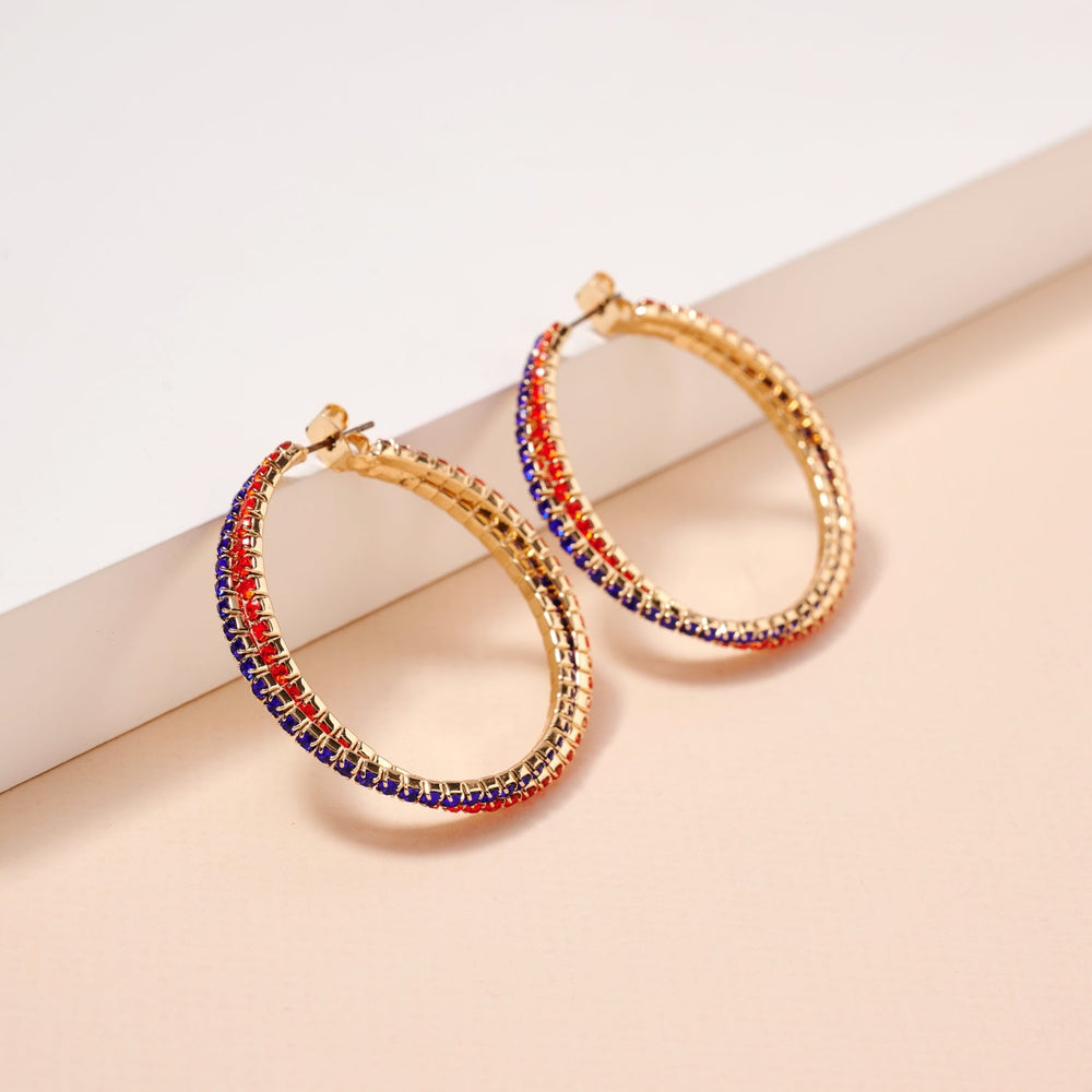 Game Day Crystal Hoop Earrings