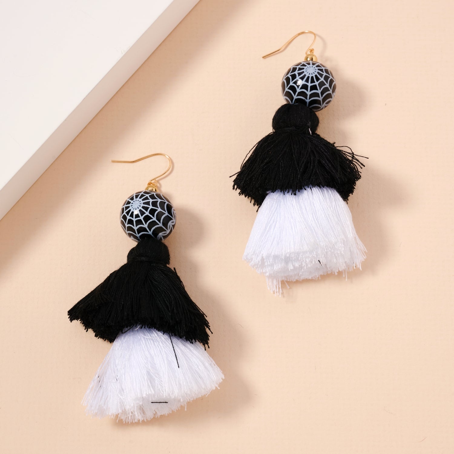 Halloween Spider Web Ball Fringe Dangling Earrings