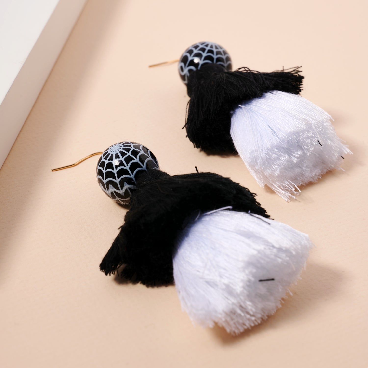 Halloween Spider Web Ball Fringe Dangling Earrings