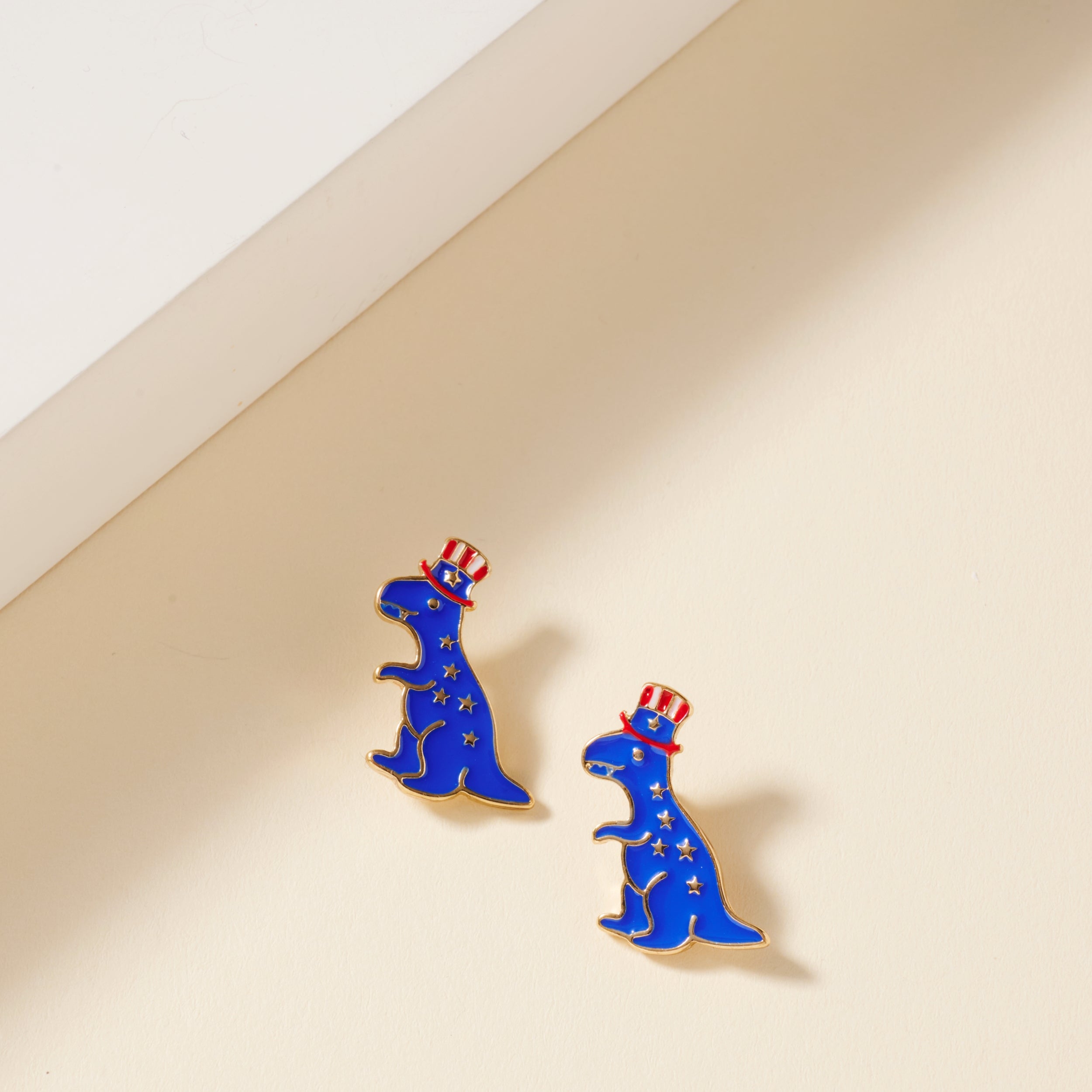 Fun America T-Rex Enamel Stud Earrings