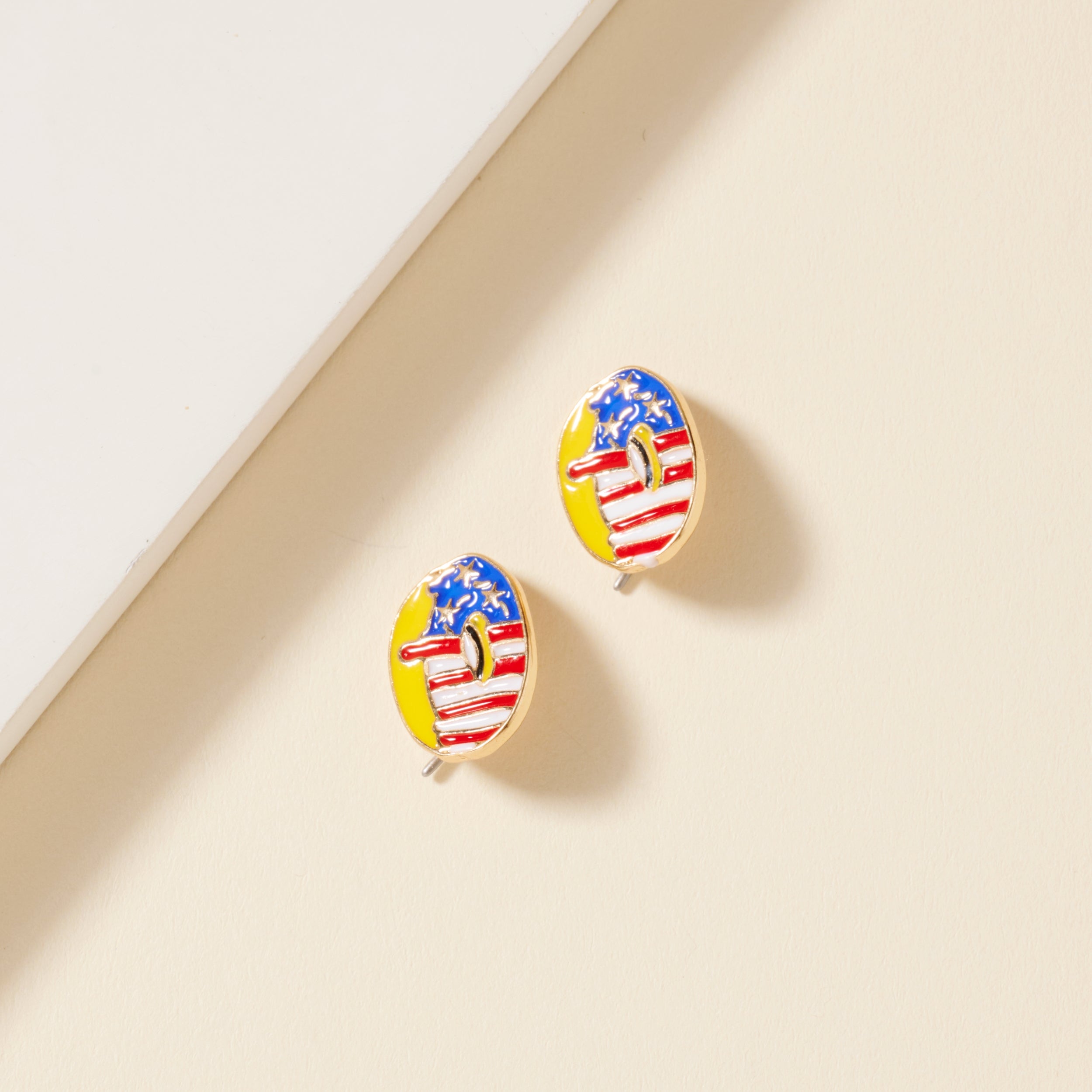 Playful USA Doughnut Enamel Stud Earrings