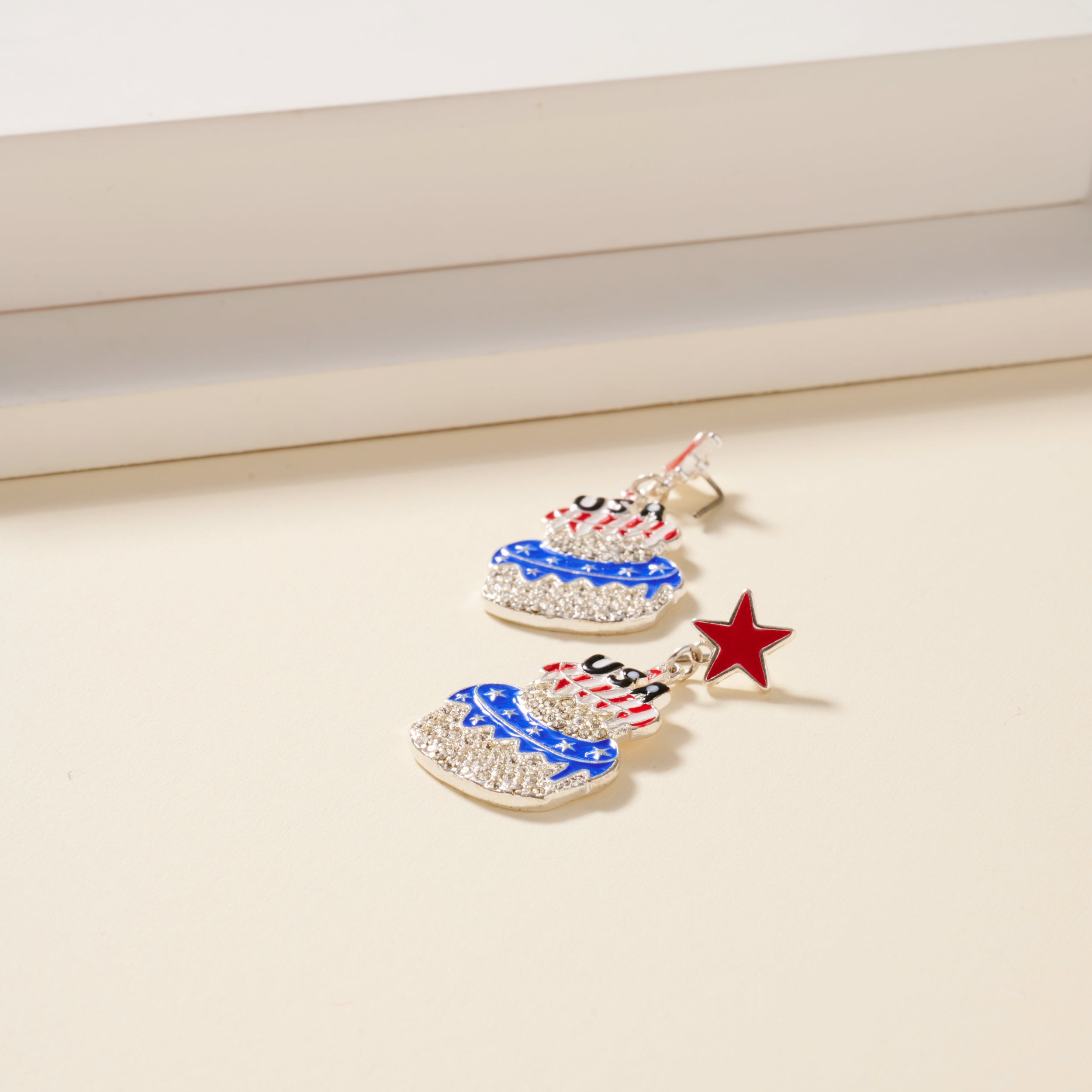 Playful USA Birthday Cake Stud Earrings