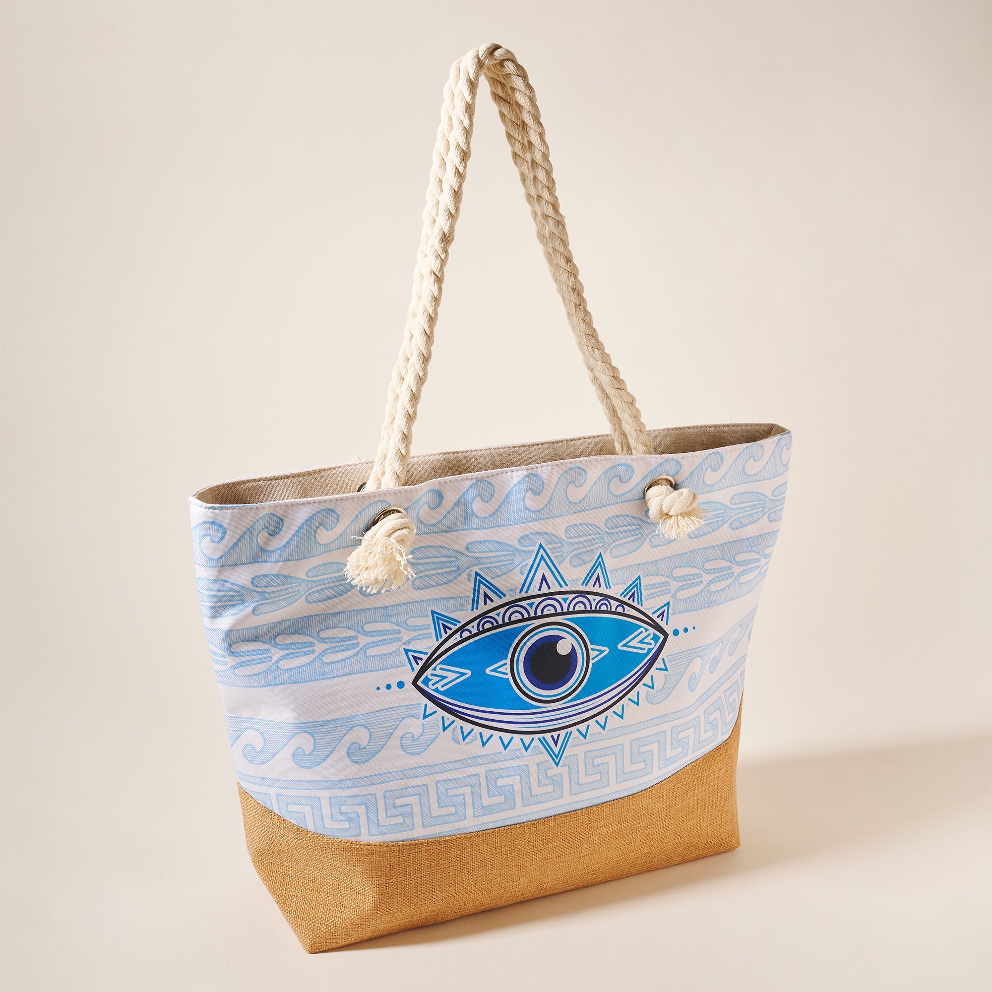 Artistic Wavy Eye Canvas Tote Bag