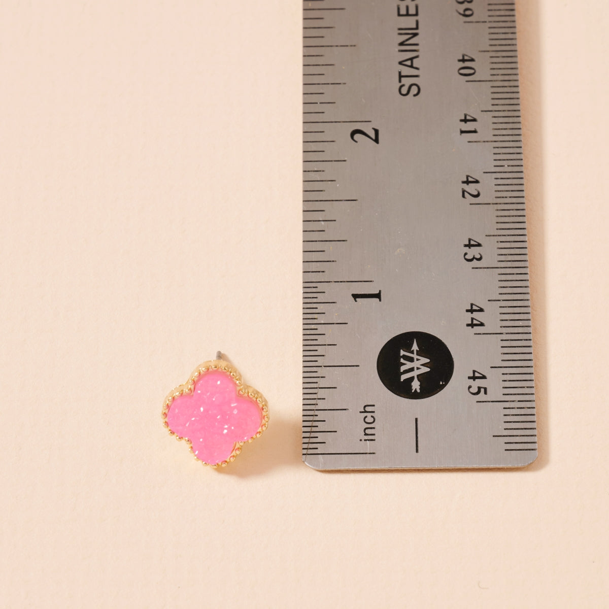 Mini Druzy Clover Stud Earrings